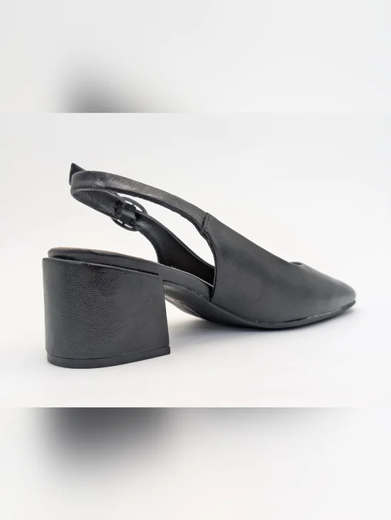 Baretraps "Ester" Women's Size 8M Black Faux Leather Slingback Block Heel - Picture 7 of 17